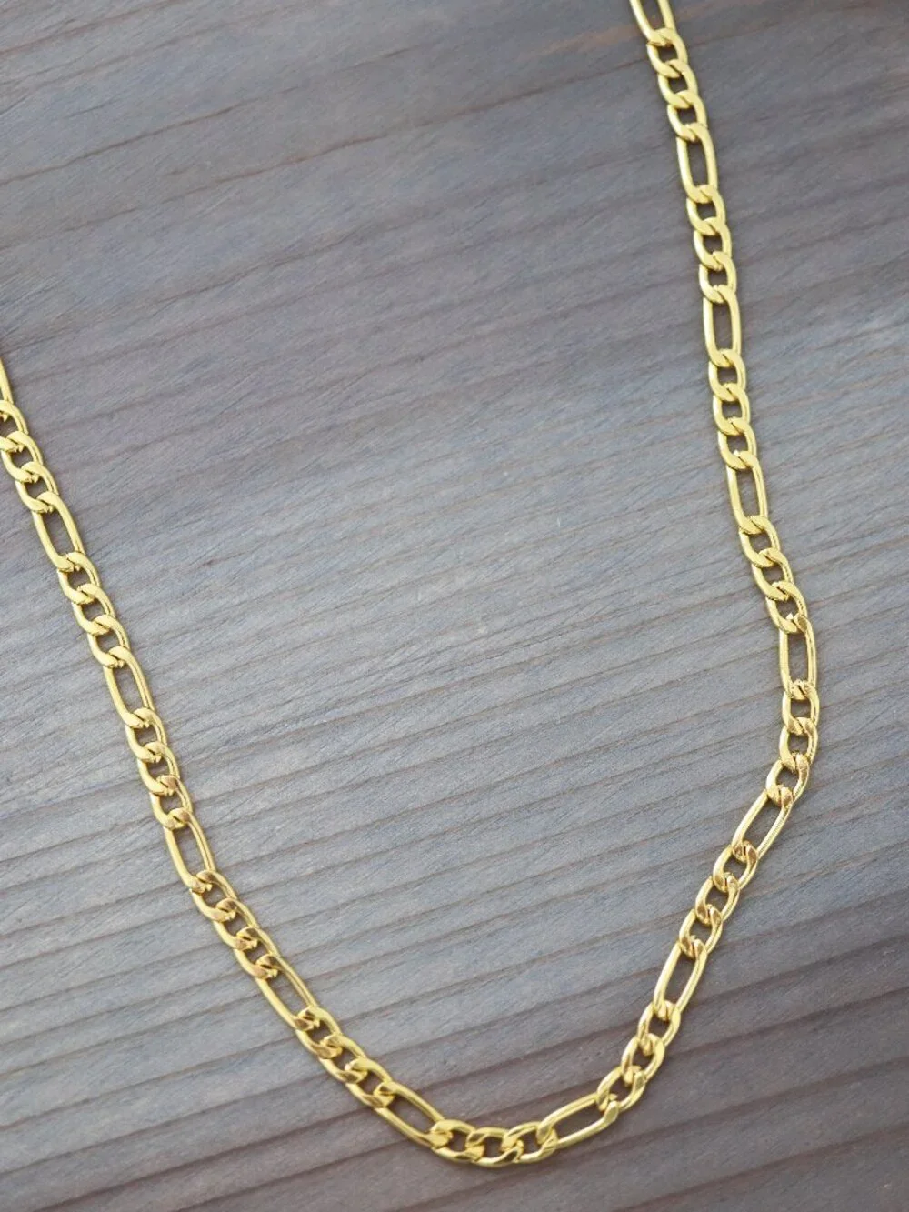 4.5mm Figaro Chain Necklace 18k Gold Plated Stainless Steel